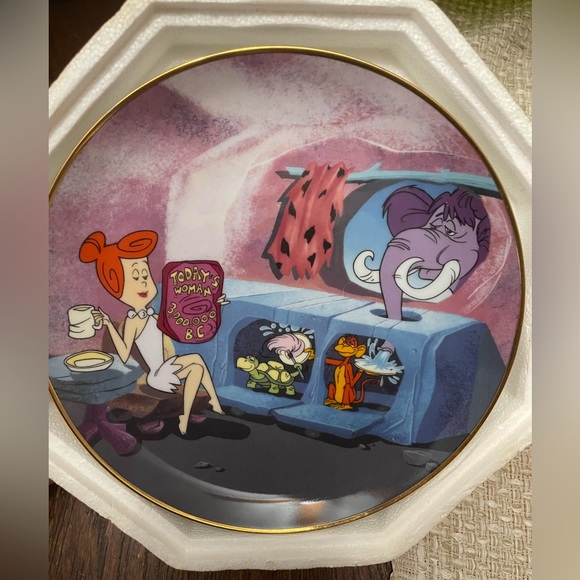 Modern Stone Age Flintstones Collectors Plate 24K Gold Franklin Mint - Picture 1 of 2